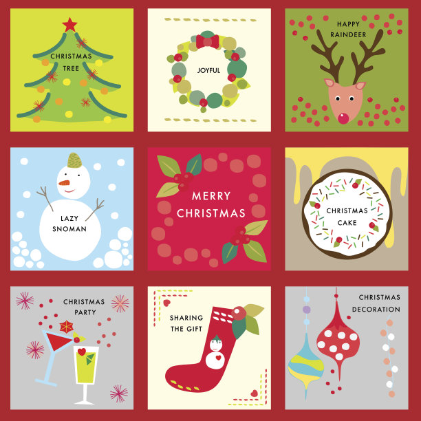 圣诞装饰设计元素向量图片下载