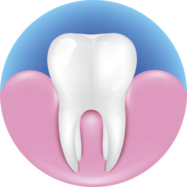 简单的牙齿在口香糖插图上绿松石背景图片下载