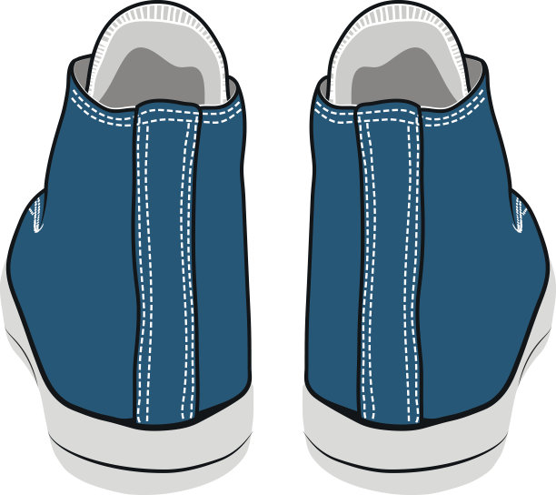 矢量卡通蓝色运动鞋图片下载