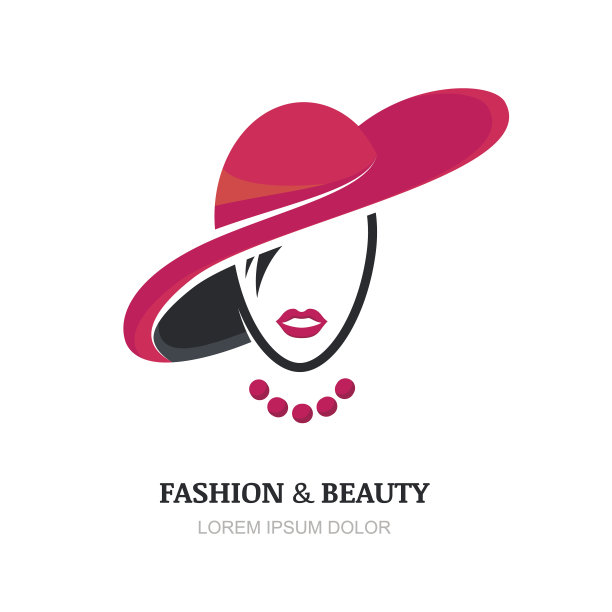 年轻女子的粉红色嘴唇在时尚的帽子和项链。图片下载