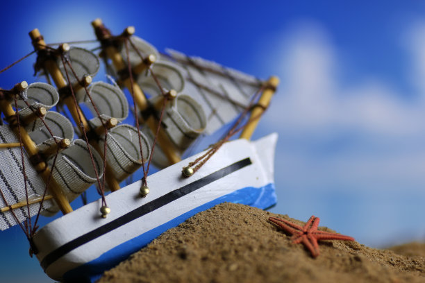 沙壳，帆在海中图片下载