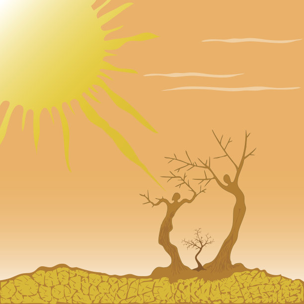 矢量插图的沙漠象征着生活的斗争图片下载