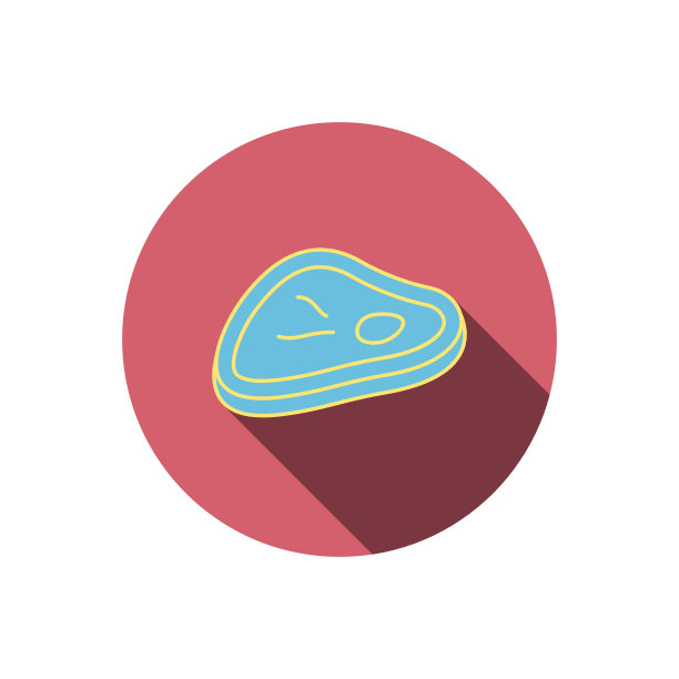 肉图标。牛排的迹象。图片下载