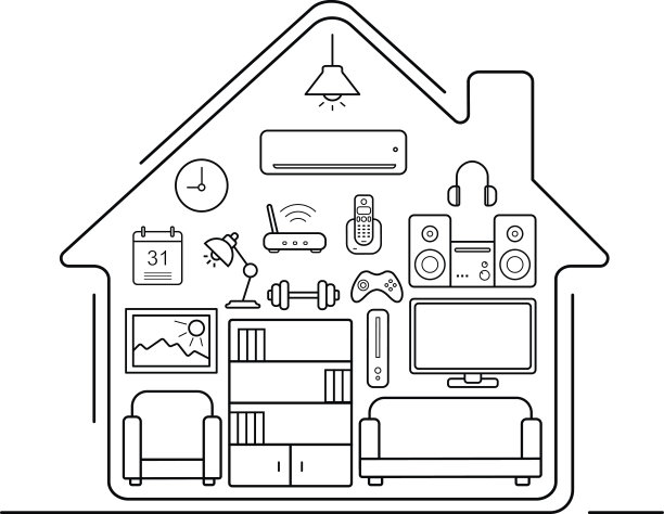 现代厨具细线图标图片下载