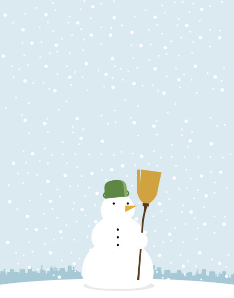 可爱雪人的矢量插图图片下载
