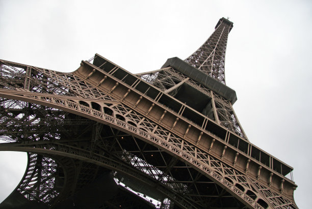 巴黎,法国。从埃菲尔铁塔的底部看图片下载