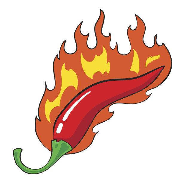 燃烧的辣椒的卡通形象图片下载