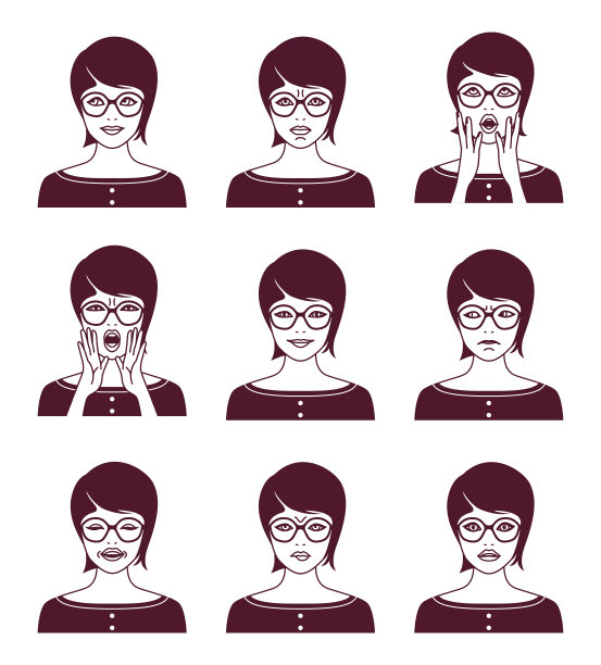 不同表情的女人图片下载