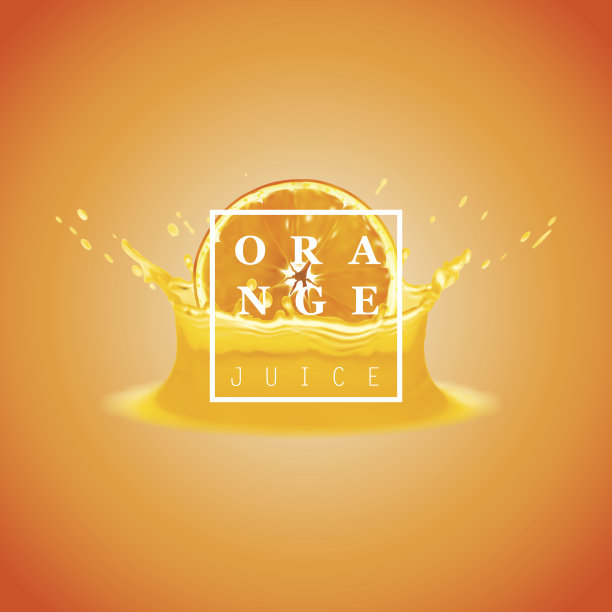 矢量插图切片的橙色飞溅。新鲜的橙色背景。图片下载