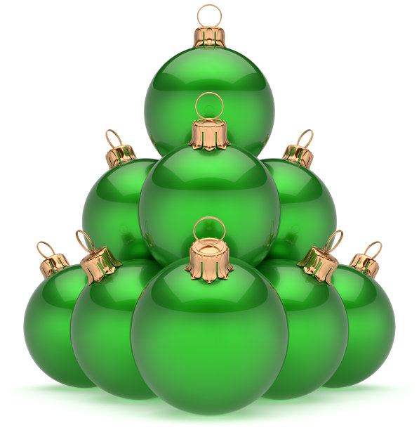 圣诞球金字塔绿色除夕彩球团图片下载