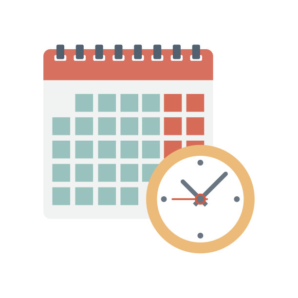 日历和时钟图标。图片下载