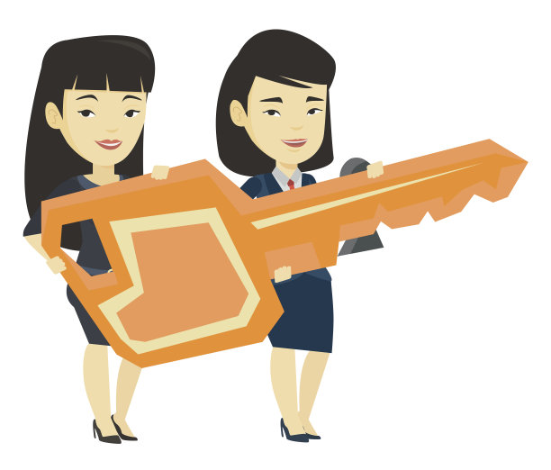 商人在钥匙孔前拿着钥匙图片下载