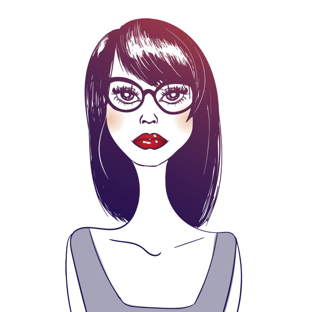 戴眼镜的年轻女子图片下载