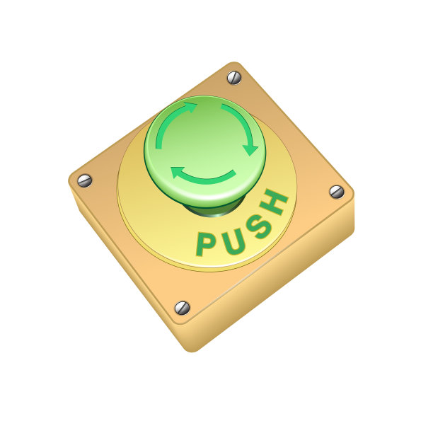 在白色背景上按绿色按钮图片下载