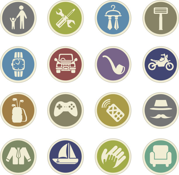 父亲节矢量图标图片下载