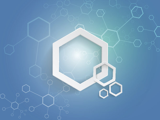 关于蓝色背景的六边形技术概念素材图片