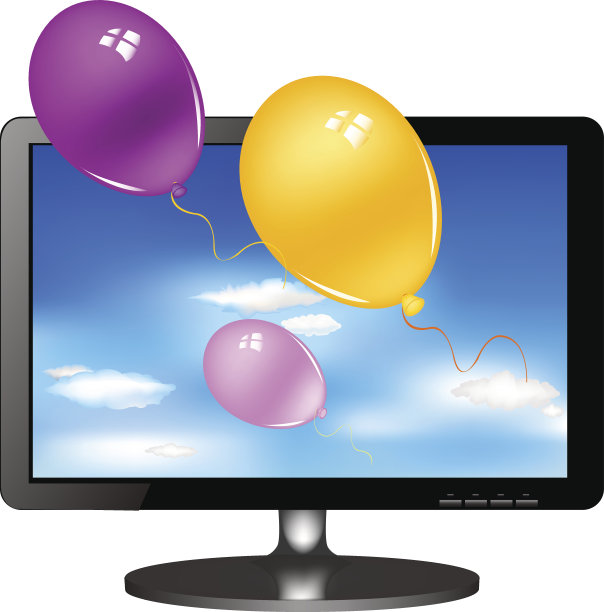 带有气球的Lsd电视监视器图片下载