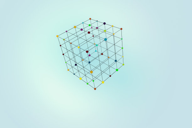 三维渲染的立方体框架与球图片下载