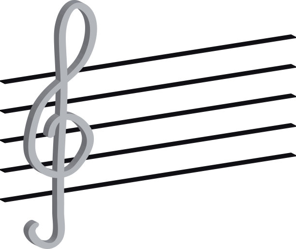 3d高音谱曲在白色背景上。矢量插图。图片下载