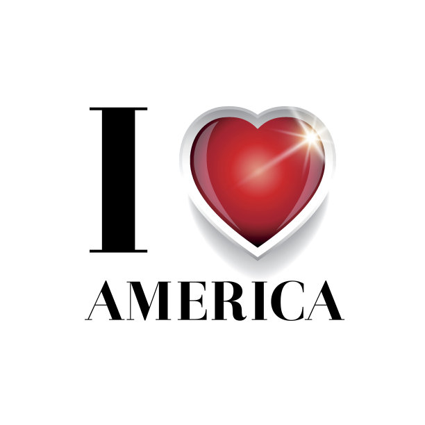 我喜欢美国矢量图片下载