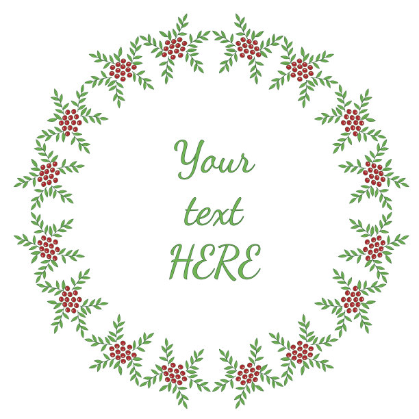 孤立的绿叶框架与红色月桂浆果在白色的背景图片下载