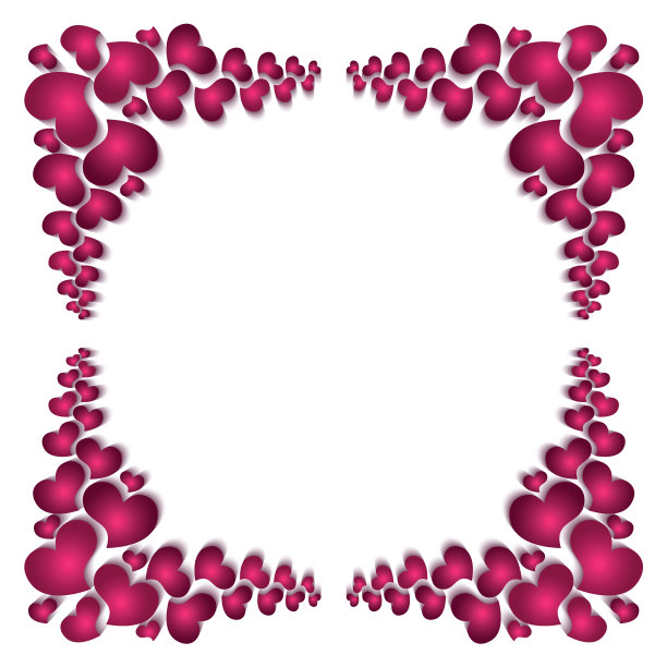 情人节的相框剪影。图片下载