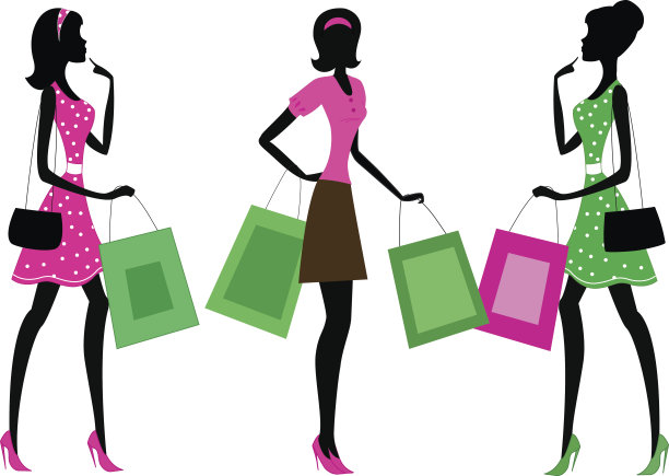 女性购物。图片下载