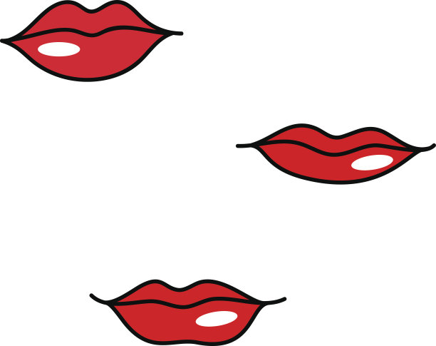 红色女人的嘴唇形状不同。图片下载