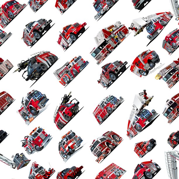 卡通消防车无缝图案图片下载
