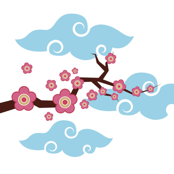 粉红色花朵的树枝图片下载