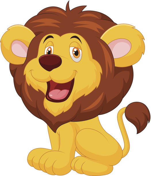 可爱的卡通狮子素材图片