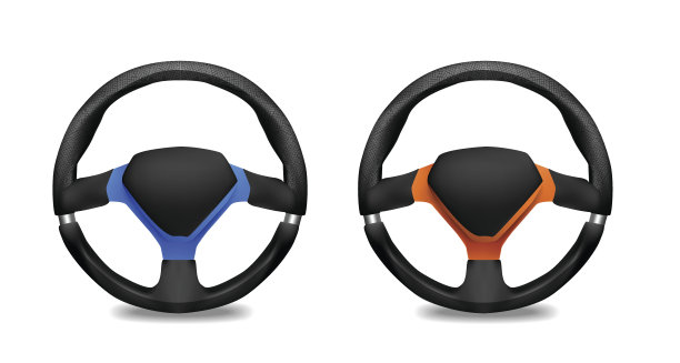 汽车方向盘现实的图标设置图片下载