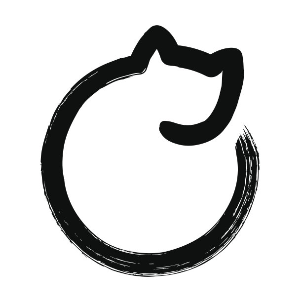 简约猫咪绘画素材图片