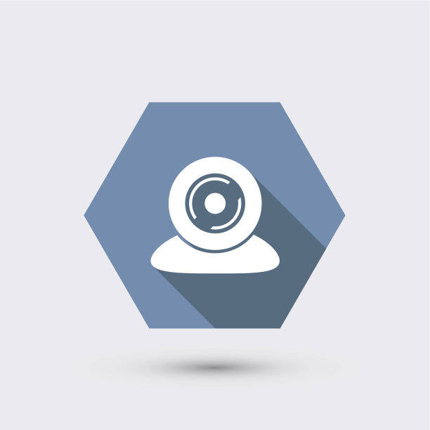 向量现代平面图标与长阴影。图片下载