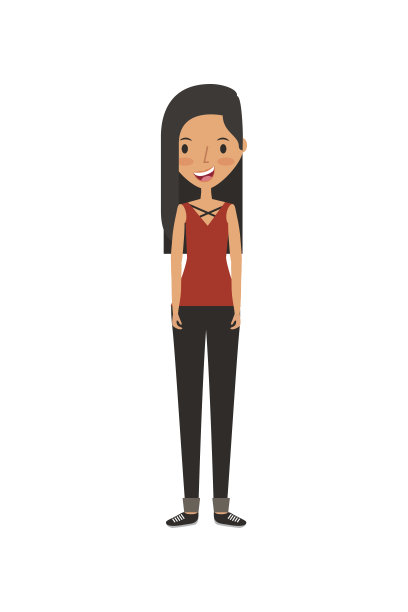 卡通的年轻女子图片下载