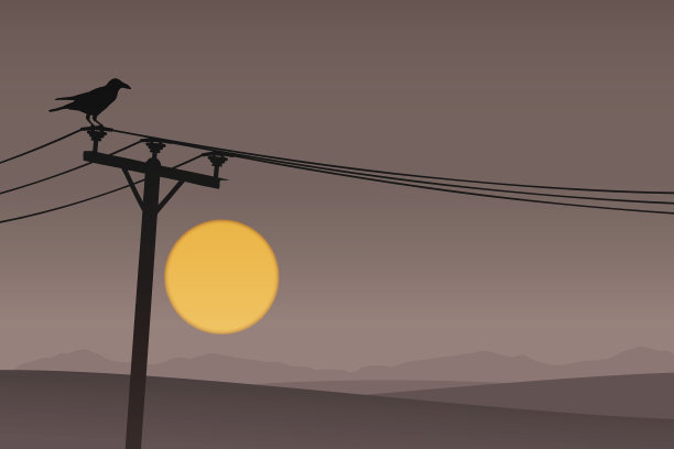 电话线上的鸟图片下载