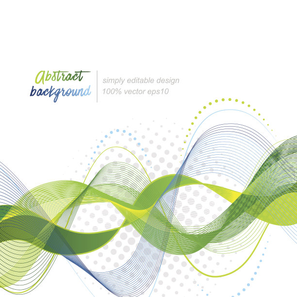 绿色抽象现代波浪矢量背景图片下载