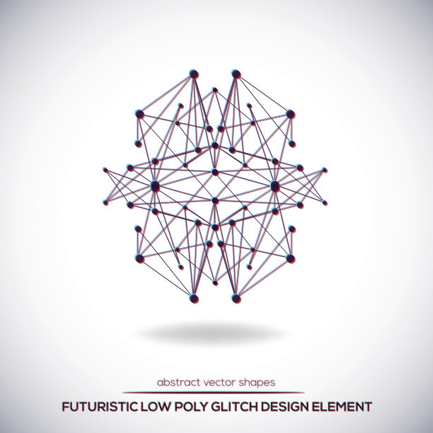 抽象矢量多边形未来形状。故障的设计。图片下载