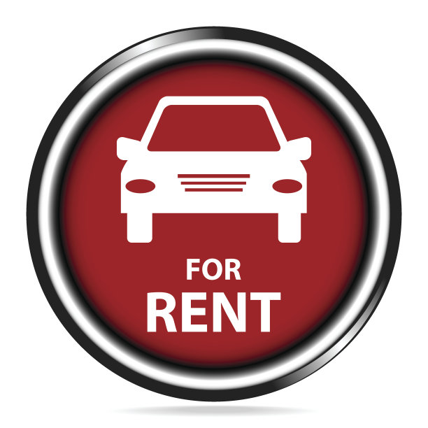 汽车出租图标，按钮，徽章插图图片下载