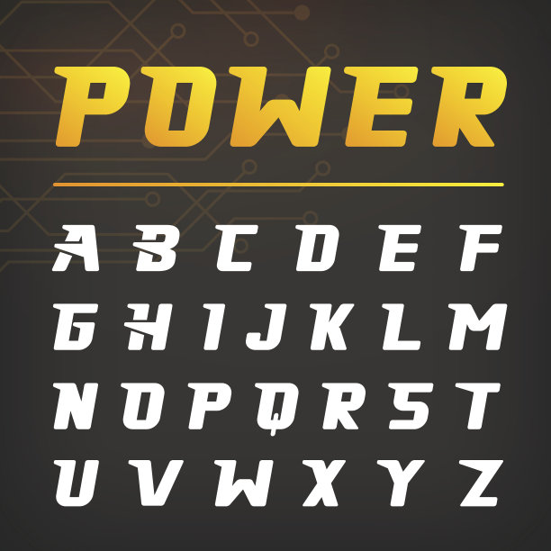 功率速度字母排印字体图片下载