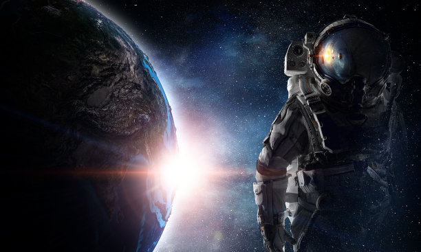 外太空宇航员混合媒体素材图片