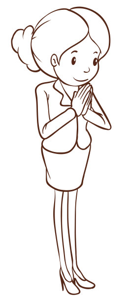 简单的空中小姐素描图片下载