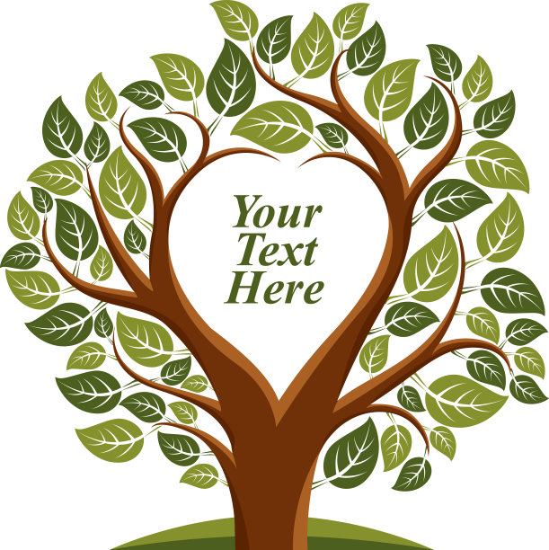 矢量图的树与树叶和树枝图片下载