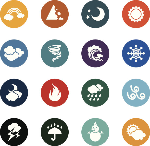 天气颜色图标图片下载