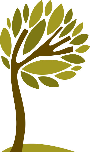 艺术风格化的自然符号，创意树的插画。图片下载