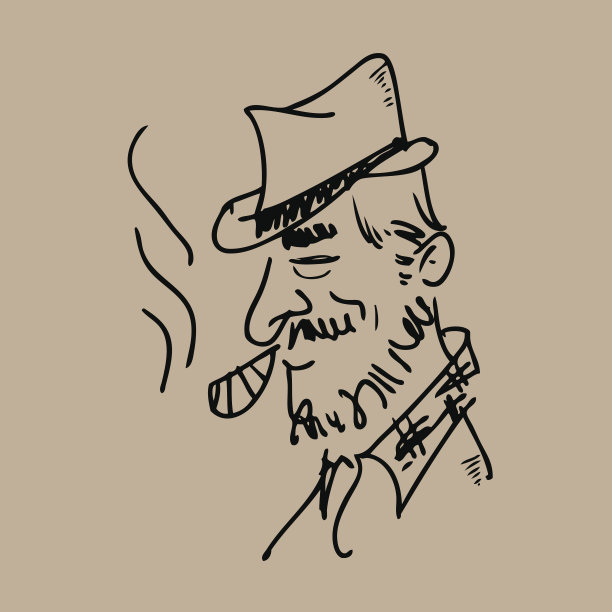 抽雪茄的老人图片下载