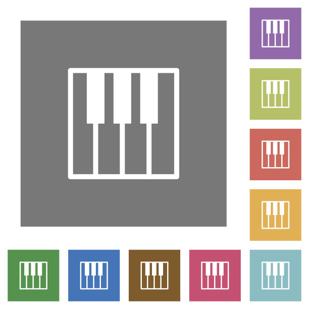 钢琴键盘方形图标图片下载