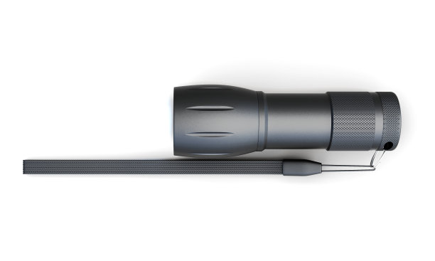 手电筒孤立的白色背景。3 d渲染图像图片下载