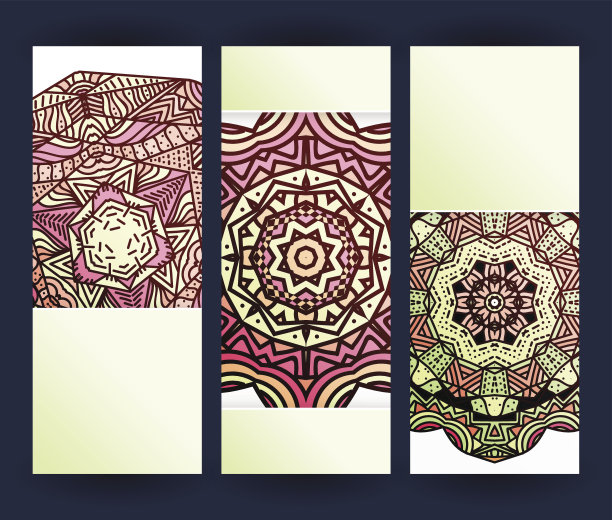 散发着红色曼陀罗的传单。现实的小册子勃艮第曼陀罗。图片下载