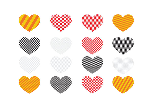 心抽象图标符号和符号设置为您的作品图片下载